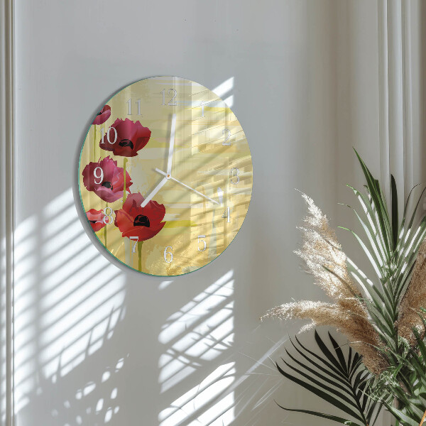 Reloj de pared redondo Amapolas