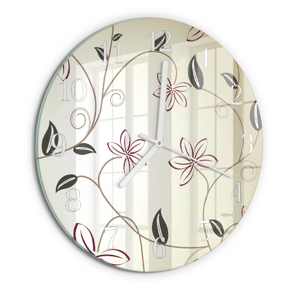 Reloj de pared redondo Arte floral