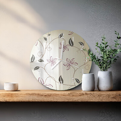 Reloj de pared redondo Arte floral