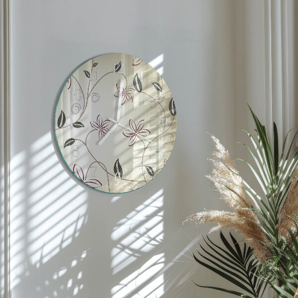 Reloj de pared redondo Arte floral