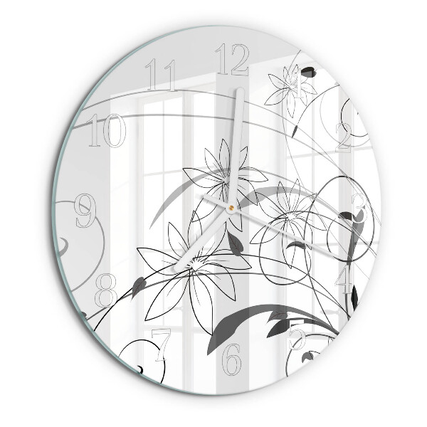 Reloj de pared redondo Arte floral