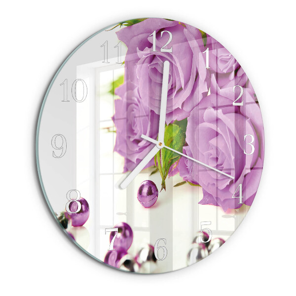 Reloj de pared redondo Rosas