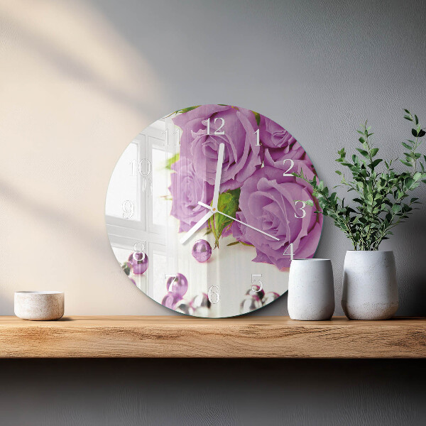 Reloj de pared redondo Rosas