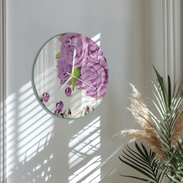 Reloj de pared redondo Rosas