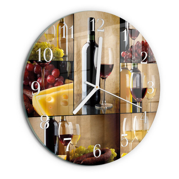 Reloj de pared redondo Botella de vino