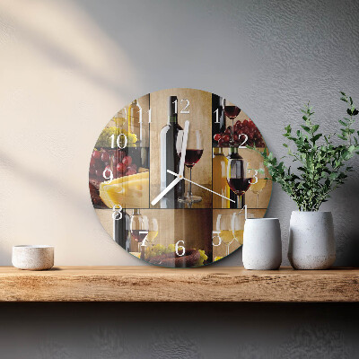 Reloj de pared redondo Botella de vino