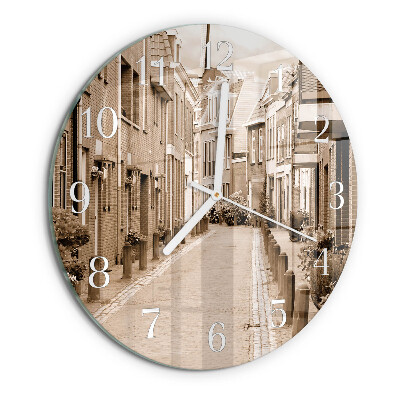 Reloj de pared redondo Avenida Sepia
