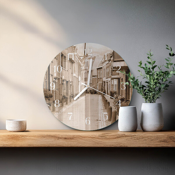 Reloj de pared redondo Avenida Sepia