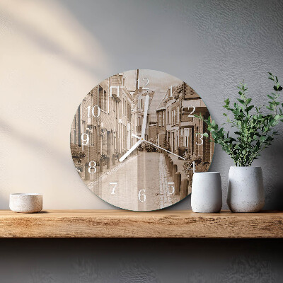 Reloj de pared redondo Avenida Sepia