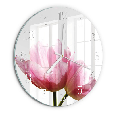 Reloj de pared redondo tulipanes