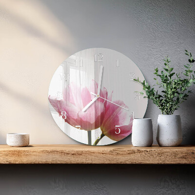Reloj de pared redondo tulipanes