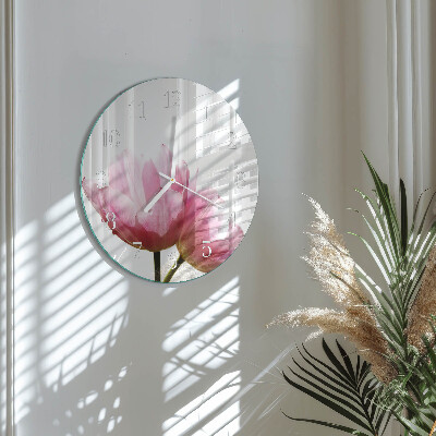 Reloj de pared redondo tulipanes