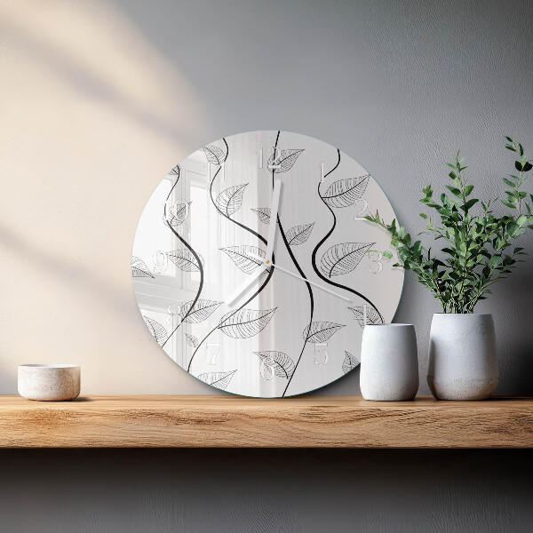 Reloj de pared redondo El arte de las hojas