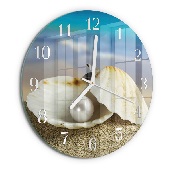 Reloj de pared redondo Perla de concha