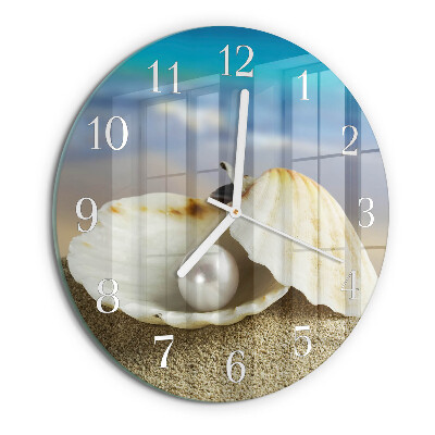 Reloj de pared redondo Perla de concha
