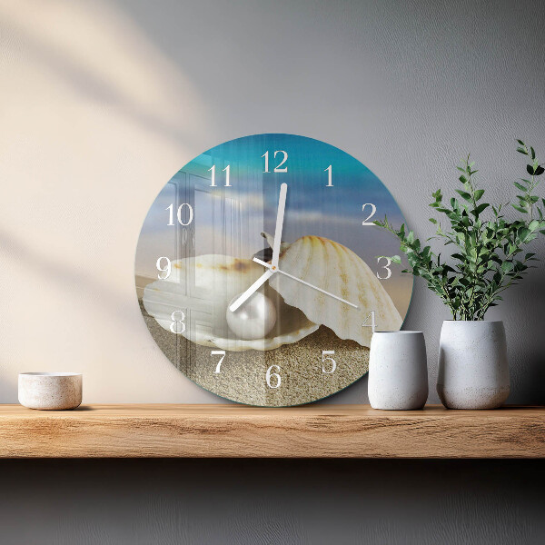 Reloj de pared redondo Perla de concha
