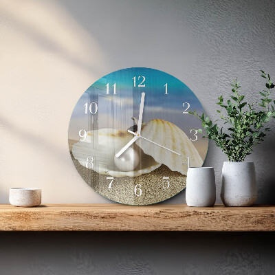 Reloj de pared redondo Perla de concha