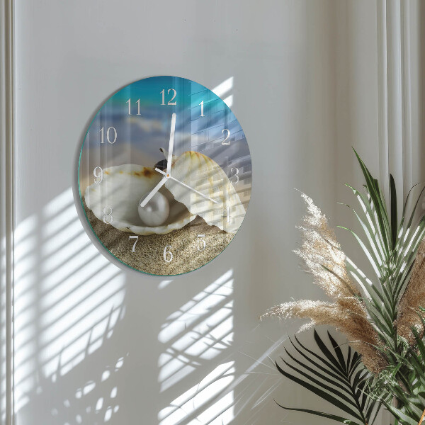 Reloj de pared redondo Perla de concha