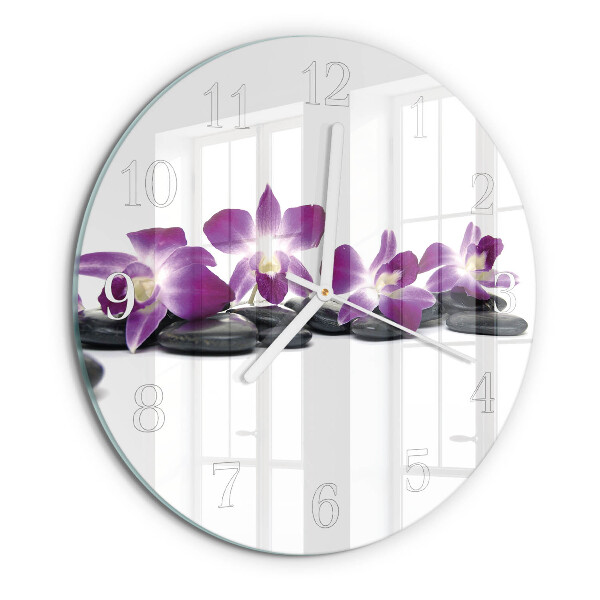 Reloj de pared redondo Orquídea