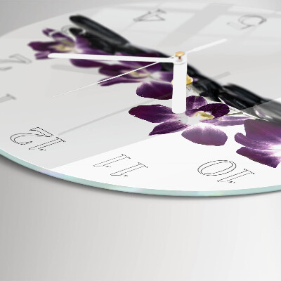 Reloj de pared redondo Orquídea