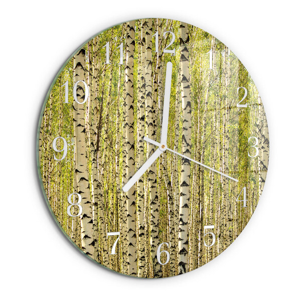 Reloj de pared redondo Bosque de abedules
