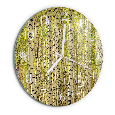 Reloj de pared redondo Bosque de abedules