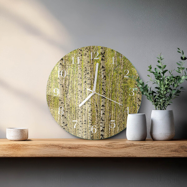 Reloj de pared redondo Bosque de abedules
