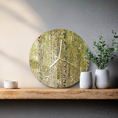 Reloj de pared redondo Bosque de abedules