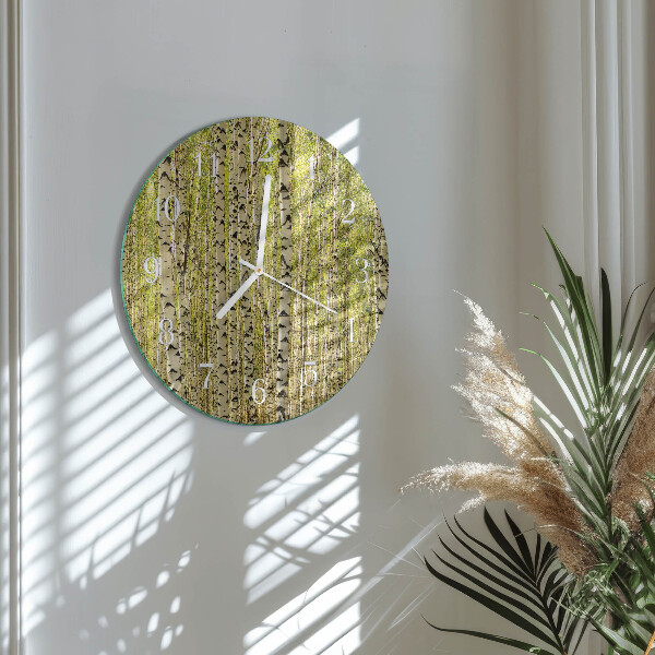 Reloj de pared redondo Bosque de abedules