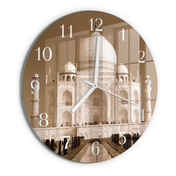 Reloj de pared redondo Taj Mahal Sepia