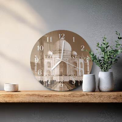 Reloj de pared redondo Taj Mahal Sepia
