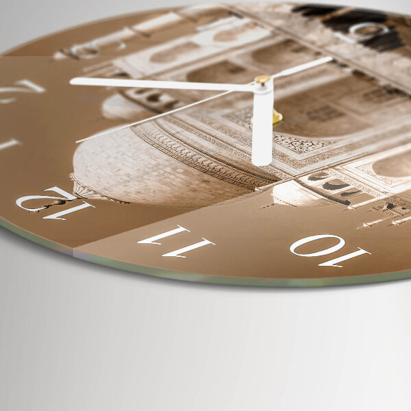 Reloj de pared redondo Taj Mahal Sepia