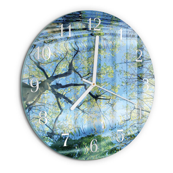 Reloj de pared redondo Árboles Agua