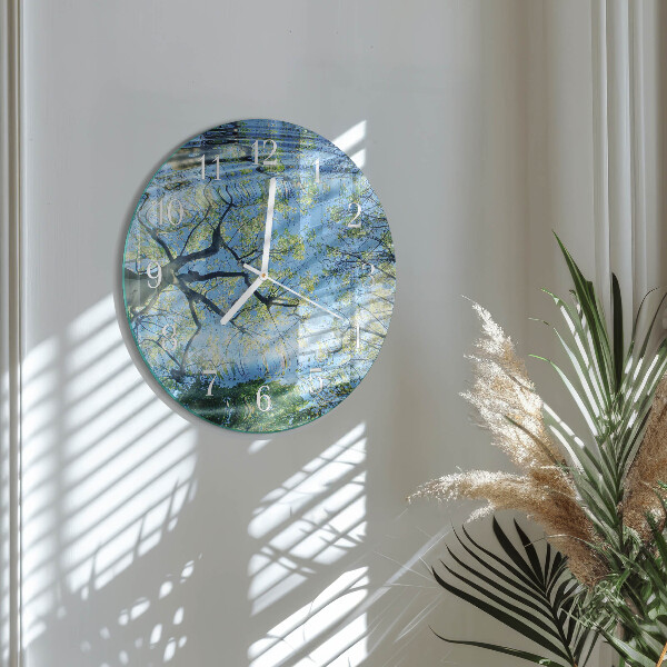 Reloj de pared redondo Árboles Agua