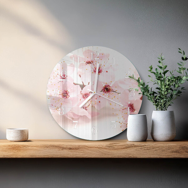 Reloj de pared redondo Flores