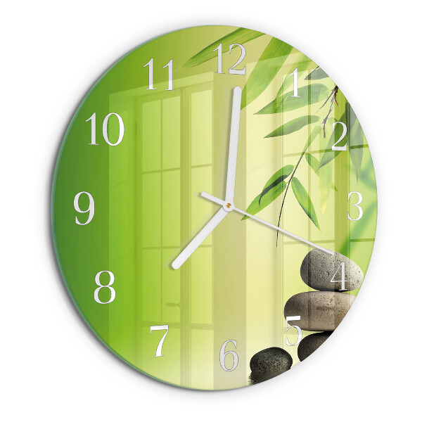 Reloj de pared redondo Piedras de bambú
