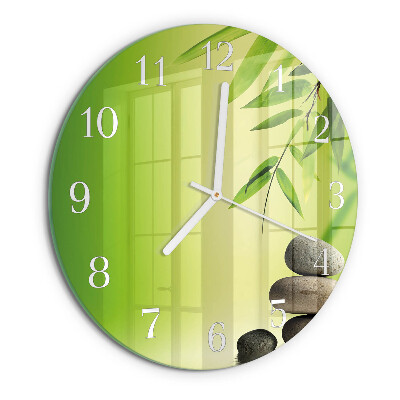 Reloj de pared redondo Piedras de bambú