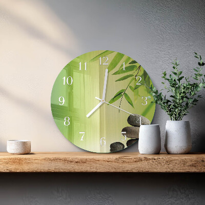 Reloj de pared redondo Piedras de bambú