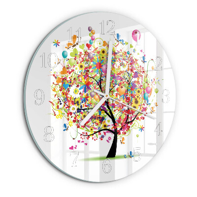 Reloj de pared redondo Árbol colorido