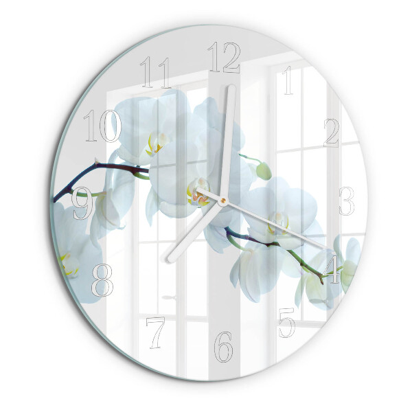 Reloj de pared redondo Orquídea
