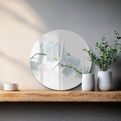 Reloj de pared redondo Orquídea