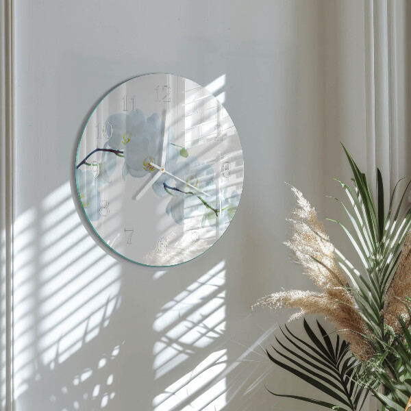 Reloj de pared redondo Orquídea