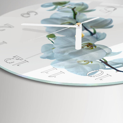 Reloj de pared redondo Orquídea