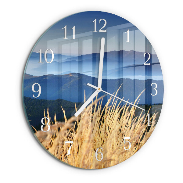 Reloj de pared redondo Montañas Hierba