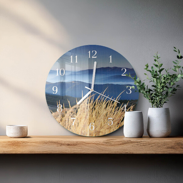 Reloj de pared redondo Montañas Hierba