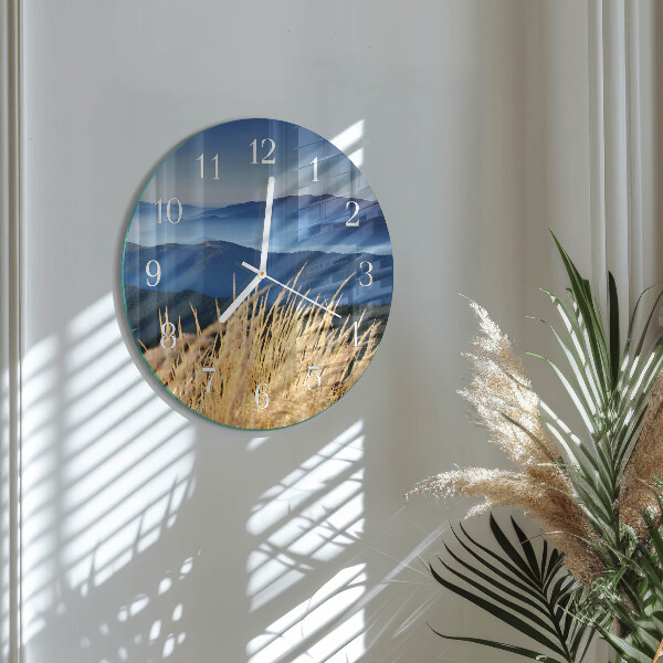 Reloj de pared redondo Montañas Hierba