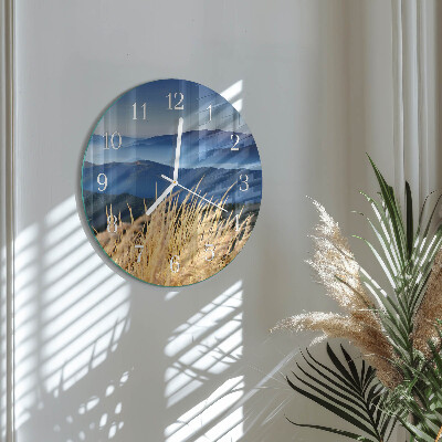 Reloj de pared redondo Montañas Hierba