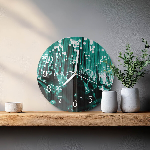 Reloj de pared redondo fibra óptica