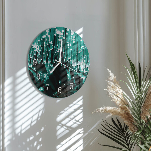 Reloj de pared redondo fibra óptica
