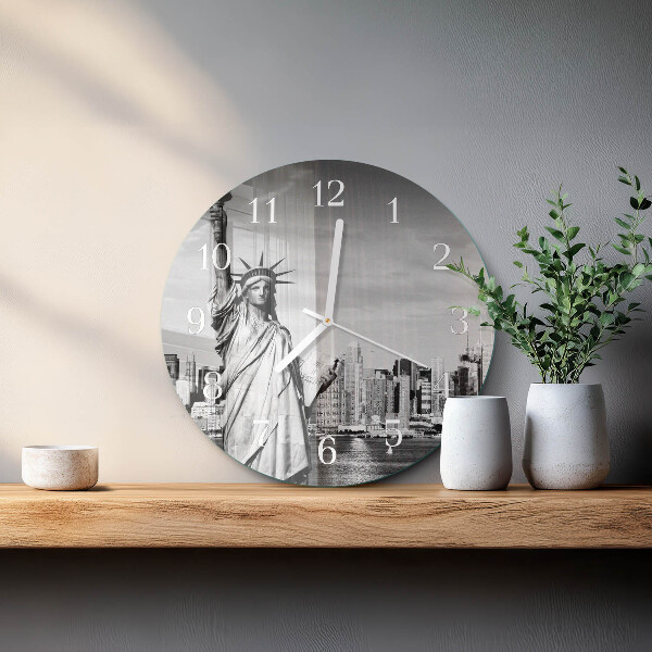 Reloj de pared redondo Estatua de la Libertad